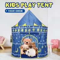Castle Play Tent for Boys Girls Night-Sky Kids Play House Star Moon - Blue