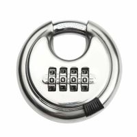 4-digit Combination Stainless Steel Discus Lock Outdoor for Warehouse, Sheds, Storage Locker, Units