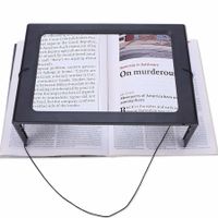 Large Magnifying Glass Hands-Free Full-Page 3X Magnifier 12 LED Lighted Illuminated Foldable Desktop Portable for Elder Kids