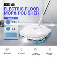 4 In 1 Cordless Electric Mop Spin Floor Cleaner Polisher Hardwood Tile Waxing Machine