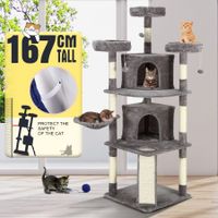 Cat Scratching Post Climbing Pole Tower Tree Playhouse Center w/ Scratcher Condo House Ladder Toys 163cm Tall 5 Levels