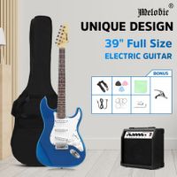 Melodic Stratocaster SSS Electric Guitar with 15W Amplifier Imperial Blue
