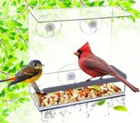 Window Bird Feeders,Bird Feeders for Outside (Square)