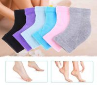 6 Pairs Heel Moisturizing Socks Open Toe Socks Cracked Gel Heel Socks Foot Toeless Heel Repair Socks for Women Dry Hard Cracked Feet, 6 Colors