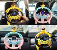 Cute Children Steering Wheel Toys With Light Simulation Driving Sound Music Funny Educational Baby Electronic Travel Kids Toys col yellow