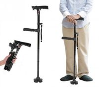 Collapsible Telescopic Folding Cane Elder Cane LED Walking Trusty Sticks Elder Crutches for Mothers the Elder Fathers