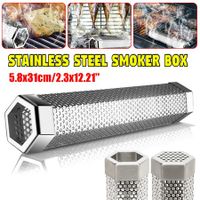 304 Stainless Steel Smoker Tube BBQ Wood Pellet Smoke Box Charcoal Grill Meat Rhombus BBQ Grill Accessories Cold Smoke Generator