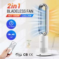 2 In 1 Bladeless Fan Heater/Cooler Oscillating Heating and Cooling Fan with LED and Remote Control