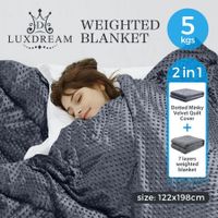 Luxdream 5KG Heavy Gravity Weighted Blanket with Minky Velvet Cover Anti-Anxiety Adults Kids 198x122cm