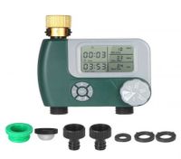 Programmable Hose Faucet Timer, 2 Outlet, Green