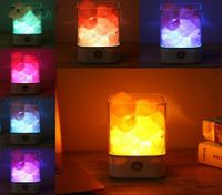 USB Crystal Salt Lamp Air Purifier Mood Creator Bedroom Decoration Bedside Colorful Lamp Children Night Light ,White