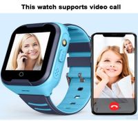 4G GPS Kids SOS Video Call Voice Chat Camera Wristwatch for Student Children Smartwatch Color Sky Blue