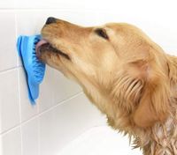 Slow Treater Treat-Dispensing Lick Mat for Dogs and Cats – Suctions to The Wall or Floor for Anxiety-Free Pet Bathing, Grooming or Training