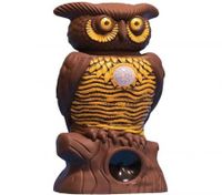 Owl Alarm Flashing Sound Critter Repellent Realistic Bird Scarer Sound Owl Prowler Decoy Protection Scarecrow Garden Yard