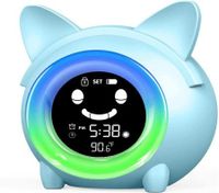 Time to Wake Alarm Clock for Kids/Children's Sleep Trainer/Kids Wake Up Light/Sleep Sound Machine/Colorful Night Light/Indoor Thermometer/NAP Timer