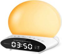 Sound Machine for Sleeping, 6-in-1 7 Colors Night Light with 30 Soothing Sounds, 20 Levels of Brightness/Volume, for Baby & Adults - Wake Up Lights Sunrise Alarm Clock Light with Snooze & Dual Alarms