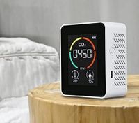 Air Quality Monitor Indoor, CO2 Detector, 3 in 1 Air Pollution CO2 Detector, Temperature, Humidity Professional Sensor Real-Time Readings, CO2 Alarm Meter