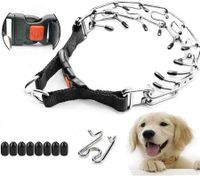 Dog Prong Collar, Dog Pinch Training Collar with Quick Release Snap Buckle for  Medium Dogs(Packed with One Extra Links) M (Neck Girth: 16"--Weight: Around 50 lbs)