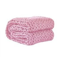 DreamZ Knitted Weighted Blanket Chunky Bulky Knit Throw Blanket 6.5KG Pink