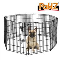 PaWz Pet Dog Playpen Puppy Exercise 8 Panel Enclosure Fence Black With Door 30 INCH