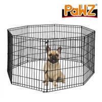 PaWz Pet Dog Playpen Puppy Exercise 8 Panel Fence Black Extension No Door 30 INCH