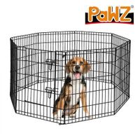 PaWz Pet Dog Playpen Puppy Exercise 8 Panel Enclosure Fence Black With Door 36 INCH