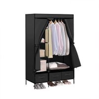 Levede Portable Clothes Closet Wardrobe Black Storage Cloth Organiser Unit Shelf Rack