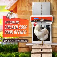 Automatic Chicken Door Auto Opener Coop House Kit Cage Closer Timer Light Sensor Upgraded