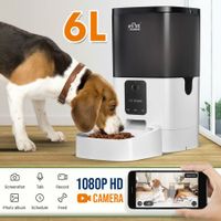 6L Automatic Pet Feeder Auto Dog Cat Feeder with 1080HD Camera App Control and Night Vision