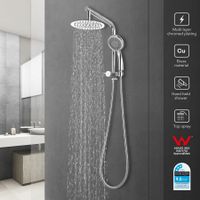 Dual Shower Head Set Tap Mixer Rain Handheld With Hot and Cold Water