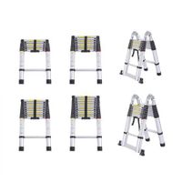 2.5M+2.5M Telescopic Aluminium Multipurpose Ladder Extension Alloy Extendable Step