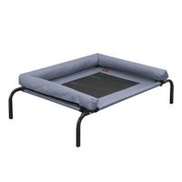 PaWz Heavy Duty Pet Bed Bolster Trampoline Dog Puppy Cat Hammock Mesh M Grey