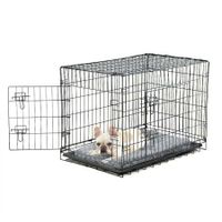 PaWz Pet Dog Cage Crate Metal Carrier Portable Kennel With Bed 30\"