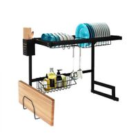 Dish Drying Rack Over Sink Stainless Steel Dish Drainer Organizer 2 Tier 65CM