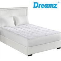 Dreamz Bamboo Pillowtop Mattress Topper Protector Waterproof Cool Cover Double