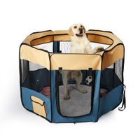 8 Panel Pet Playpen Dog Puppy Play Exercise Enclosure Fence Blue L