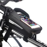 Bike Bag, Bike Phone Front Frame Bag for Bicycle Top Tube Phone Pouch Stable and Waterproof Bike Phone Holder Bag Fit Phone Under 6.5 inch