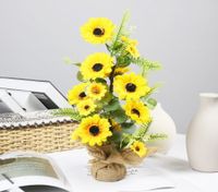 Sunflower Artificial Silk Flowers Tree Decoration