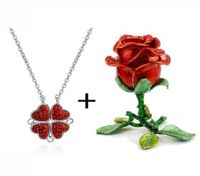 2021 New Luxury Alloy Enamel Stereoscopic Rose Flower Jewelry Gift Box Necklace Rings Earrings Gifts Boxes Pack Carrying Cases