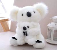 Koala Mom and Baby 28cm 12cm Plush Toy Stuffed Animal Toy Plush Doll (White)
