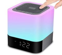 Touch Sensor Bedside Lamp Dimmable Warm Light Alarm Clock, MP3 Player, USB, AUX, Best Gift for Kids, Party, Outdoor, Bedroom,Camping