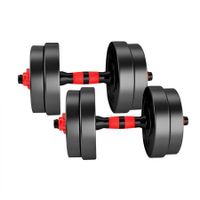 Dumbbells Barbell Weight Set 15KG Adjustable Rubber Home GYM Exercise Fitness