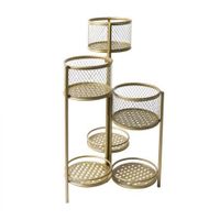 6 Tier Plant Stand Swivel Outdoor Indoor Metal Stands Flower Shelf Gold Garden