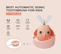 Kids Electric Toothbrush, U Shape Whole Mouth Baby Toothbrush, 360 Ultrasonic Automatic Toothbrush - IPX7 Waterproof - 3 Clearing Modes for Kids (pink)