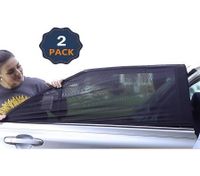 Car Window Screens for Camping | 100% Protection from Bugs, UV and Car Mosquito Net for Camping | Breathable Mesh Baby Car Window Covers for Privacy Blackout | Pack of 2 (Medium 36"x17")