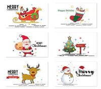 24PCS Christmas Cards Assorted Designs Fold size 10x15cm