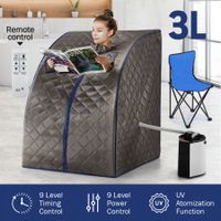 Portable Steam Sauna Therapeutic Home Sauna Spa Kit with Steam Pot, Portable Chair & Remote Control