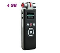 T80 1" LCD Digital USB Rechargeable Voice Recorder / MP3 Player / USB Flash Drive - Black + Silver (4GB)