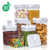 Set of 7 Flour and Sugar Canisters for Pantry Storage and Organization