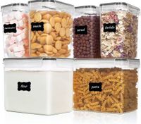 Set of 6 Flour and Sugar Canisters for Pantry Storage and Organization